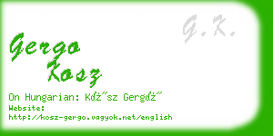 gergo kosz business card